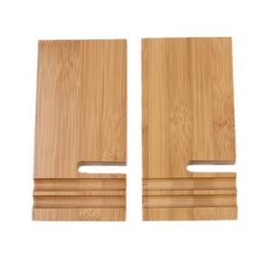 Wooden Phone <b>Stand</b> Adjustable Desktop Holder Natural Wood Color 18x9x1cm <b>For</b> <b>Tablet</b> And Smartphone Use - Product Image 3