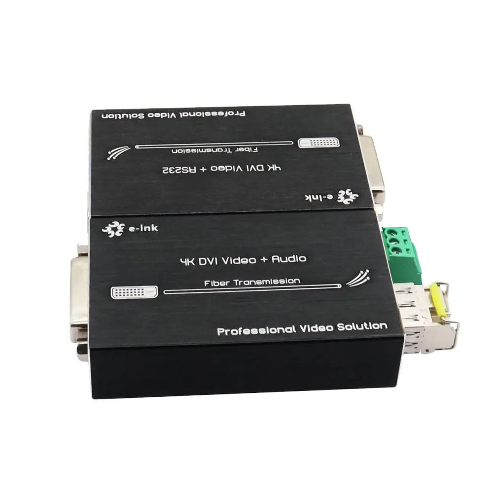 4K 60HZ DVI Fiber Converter with RS232 LC Connector 5V DC Power Input mini dvi fiber optic transmitter receiver