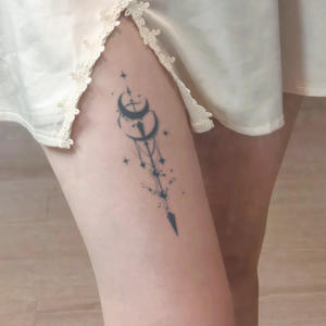 Luna e stelle geometrico temporaneo tatuaggio Semi permanente tatuaggio impermeabile per 2 settimane realistico tatuaggio <span class=keywords><strong>a</strong></span> base di erbe per il corpo del braccio - Product Image 3