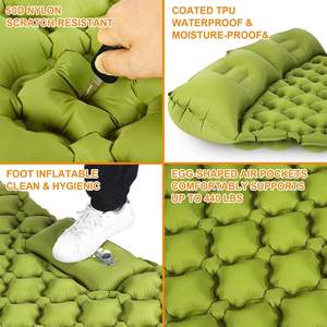 Colchoneta Doble Ultraligera Impermeable para Camping, Colchón para <span class=keywords><strong>2</strong></span> Personas con Almohada Integrada, Bomba de Aire de Pie, Poliéster Puro 50D, Compacta - Product Image 3