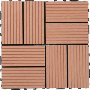 China Supplier Lvsen Interlocking Diy Wpc Decking Tile Wpc Floor 30X30x2.5cm Decking Tiles Outdoor Tiles