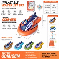 Bouée gonflable pour jet ski en spandex/nylon imprimé requin pour enfants, jouet de baignade pour garçons et filles, plage, lac, extérieur