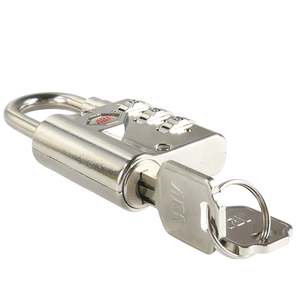Cadenas à code à 3 chiffres de taille compacte, en alliage de zinc, finition chromée, pour casier de gym, valise, tiroir et verrou de sécurité pour rangement personnel - Product Image 1