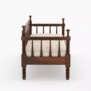 Canapé-lit vintage en bois massif avec pieds tournés, finition rustique américaine vieillie, pour salon et <span class=keywords><strong>chambre</strong></span> <span class=keywords><strong>d</strong></span>'amis - Product Image 5