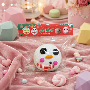 Cute Christmas Faces Squishy Stress Ball Santa Snowman Reindeer Squeeze Fidget <b>Toy</b> Holiday Stress Relief Blind <b>Box</b> - Product Image 3