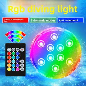 Lumière LED Submersible Colorée pour Piscine, Étanche IP68 avec Télécommande 15 Couleurs pour Cour, Étang, Aquarium, Utilisation Extérieure - Product Image 1