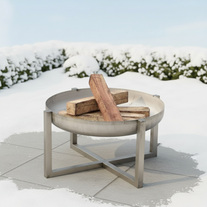 Brasero d'extérieur 4 saisons - Fontaine d'été et poêle à bois d'hiver - Bol rond en acier Corten pour jardin - Product Image 3
