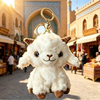 Gantungan Kunci Boneka Domba Kecil Terkenal di Internet 12cm Isian Kapas PP Poliester Cincin Kunci Domba Lucu Pesona Ulang Tahun