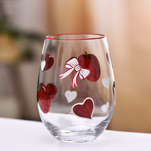 Bicchieri <span class=keywords><strong>e</strong></span> <span class=keywords><strong>Calici</strong></span> in Vetro Dipinti a Mano con Motivi Floreali per Uso Domestico <span class=keywords><strong>e</strong></span> Occasioni Speciali - Product Image 6