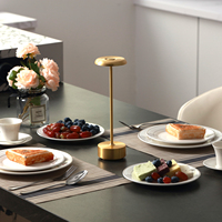 Lampe de table élégante, rechargeable, LED tactile, sans fil, portable, en alliage d'aluminium, batterie 2600mAh, variateur d'intensité, moderne, 3 températures de couleur
