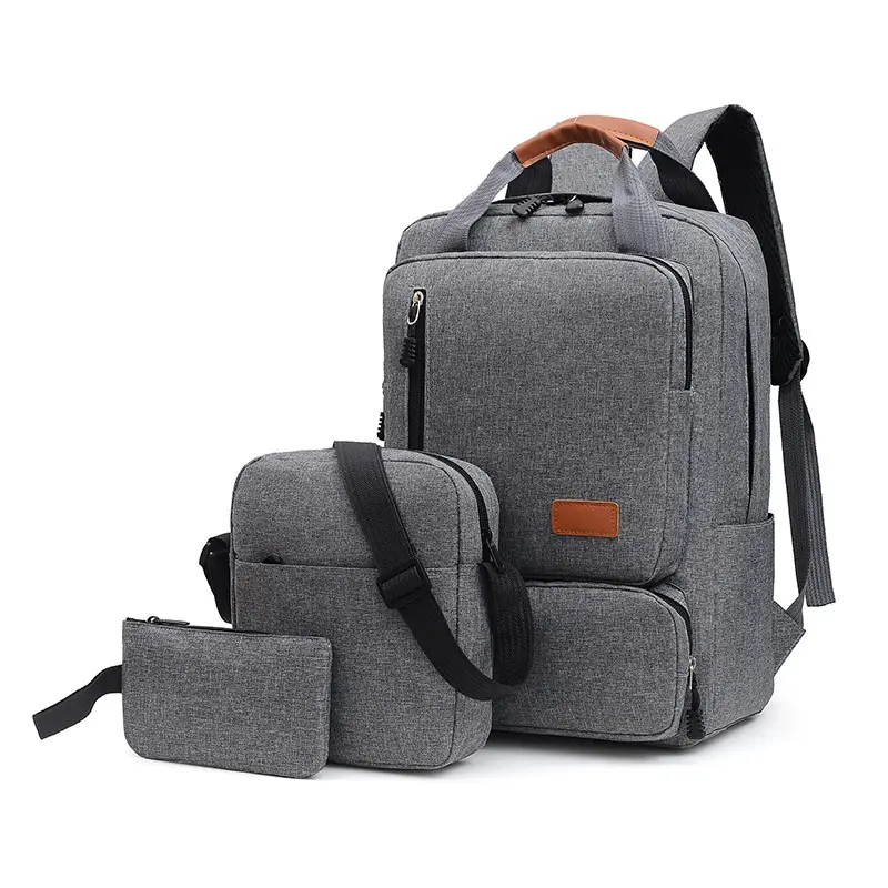 YM 3 In 1 dizüstü sırt çantası seti toptan dizüstü sırt çantası üç parçalı iş çantası USB spor sırt çantası iş bilgisayar çantası seyahat