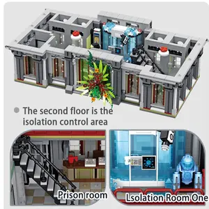 7537 piezas MOC Lunatic Asylum Street modelos decoración avanzada Panlos 613002 juegos de bloques de construcción juguetes con luz - Product Image 4