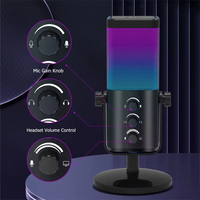 Microfono M7 Type C RGB a Condensatore Cardioide ad Alta Fedeltà Professionale Cablato per Gamer, Streaming Live, PC e Telefono Cellulare
