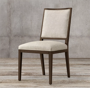 Rhoohill colore personalizzato di lusso moderno lino bianco sedie da pranzo stile americano con schienale alto <span class=keywords><strong>sedia</strong></span> da pranzo per interni in <span class=keywords><strong>legno</strong></span> - Product Image 2