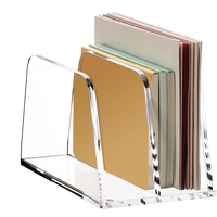 Organisateur moderne en acrylique à 4 compartiments pour bureau de courrier, lettres et documents, présentoir de stockage direct en usine, vente en gros