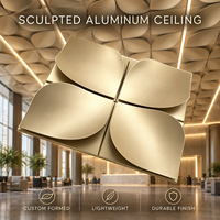 Panneau de plafond en aluminium sculpté sur mesure, forme artistique, panneau solide en aluminium courbé stéréo, décoration de plafond de luxe pour hôtel