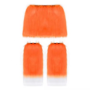 Vente en gros Halloween loup renard Costume ensemble nouvelle version en peluche jupe courte fourrure jambe couvre fête Cosplay accessoires bandeaux vente! - Product Image 5