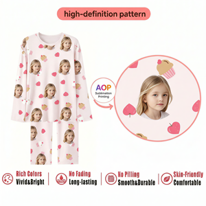 Conjunto de Pijama Personalizado con Foto, Estampado de Rostro Personalizado, Manga Larga, Dos Piezas, Ropa de Dormir, Regalos Divertidos para Navidad y Cumpleaños - Product Image 3
