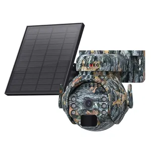 Hot Selling HD 3MP Mini Size Camouflage Night Vision 4G Solar Battery PTZ Camera Security Surveillance CCTV Trail Hunting Camera