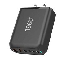 Portable 196W Gan Chargeur 6 Ports PD Adaptateur D'alimentation Smart USB C Charge Rapide Chargeur Mural Smartphone Ordinateur Portable AU Socket