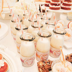 200ml Stoples Kaca Bening Klasik Bulat Ramah Lingkungan Multifungsi untuk Kemasan Permen dengan Tutup Gabus Karton Hadiah Pesta/Sekolah - Product Image 2