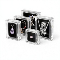Boîte de rangement transparente en PS écologique magnétique de 2 mm d'épaisseur avec logo personnalisé pour bijoux, présentoir de pendentifs, emballage anti-poussière pour pierres brutes
