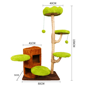 Plataforma <span class=keywords><strong>de</strong></span> Salto Compacta Todo en Uno <span class=keywords><strong>de</strong></span> Madera Maciza para Gatos, con Sistema <span class=keywords><strong>de</strong></span> Agujeros <span class=keywords><strong>de</strong></span> Juguete y Plataforma <span class=keywords><strong>de</strong></span> Sisal, Ideal para Bebés - Product Image 5