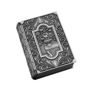 カスタムアンティーク高級スターリングシルバー長方形リングボックス卸売高級金属装身具小型ジュエリーケースアンティーク模倣 - Product Image 5