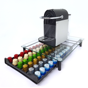 Tiroir de Rangement en Verre Trempé Effet Cristal pour 60 Capsules <span class=keywords><strong>Nespresso</strong></span> <span class=keywords><strong>Vertuoline</strong></span> - Product Image 1
