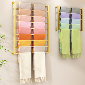 Retail Shop Wall Mounted Gold Metal <strong>Rug</strong> <strong>Carpet</strong> Scarf <strong>Display</strong> <strong>Rack</strong> Furniture for Boutique Fabric Store - Product Image 2