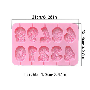 Molde de silicona 3D para pasteles con forma de números, molde reutilizable con forma de vela para decorar jabón, chocolate y dulces, molde DIY - Product Image 3