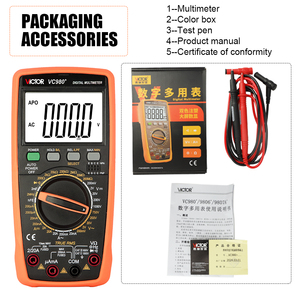 VC980 + 19999 Contando Protección inteligente Gran capacitancia True <span class=keywords><strong>RMS</strong></span> Retroiluminación Mastech Multímetro - Product Image 6