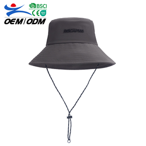 Sombrero de Pescador Unisex Informal Negro y Marrón con Protección Solar para Exteriores, con Logotipo Bordado Personalizado de Moda, Resistente al Viento - Product Image 1