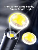Lampe de poche tactique professionnelle en alliage d'aluminium avec clip, rechargeable par USB, zoom réglable, faisceau LED haute intensité pour le camping