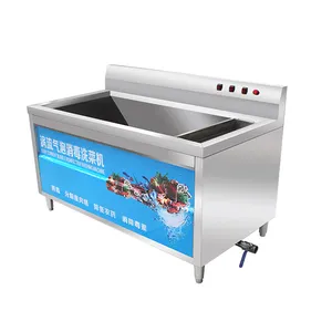 Small Portable Commercial Fruit Washer Ozone Vegetable Air Bubble Spray Washing Machine Lettuce Washer For Restaurant