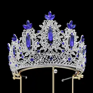 Baroque Beauty Pageant Bride Crown Tiara Alloy Crystal Wedding Headband Tiaras