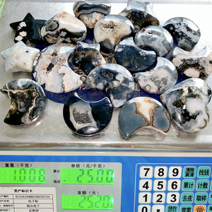 Venta al por mayor de cristal curativo natural flor negra ágata corazón estrella <span class=keywords><strong>Luna</strong></span> para decoración del hogar - Product Image 6