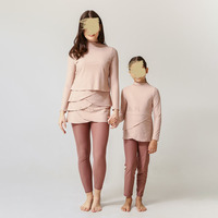 Burkini Modeste Personnalisé pour Enfants : Haut et Pantalon 2 Pièces, Maillot de Bain pour Femmes et Filles, Couleur Unie, Séchage Rapide, Longueur Intégrale, Tenue de Bain Musulmane