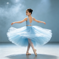 Costumes de ballet longs et moelleux pour les spectacles de ballet professionnels sur scène, jupes de ballet mi-longues en tulle doux, entraînement de danse pour enfants