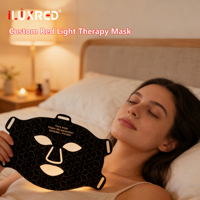 Masque de luminothérapie rouge ILUXRED LED pour le visage et le cou, infrarouge 630nm 850nm, silicone, sans fil, télécommande intelligente pour le visage et le cou