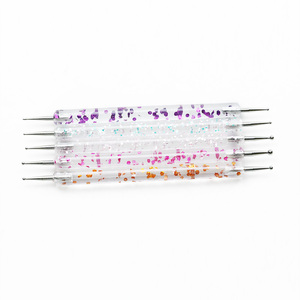 Lot de 5 stylos à double embout pour nail art, avec pointe liquide pailletée, outils de pression pour la manucure et la décoration des ongles - Product Image 2