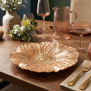 Assiette décorative irrégulière en métal doré, style glamour, faite à la main, vaisselle - Product Image 2