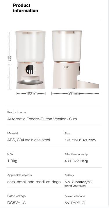 Smart Control Food Portions Pet Feeder Automatic Feeder Food Water For Pet Dog Cat