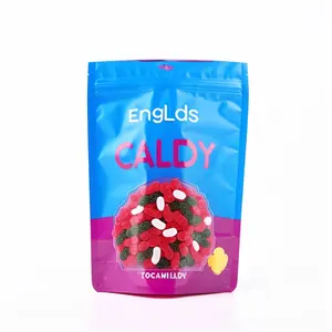Custom Wholesale Digital Printing Zipper Resealable Sweet Snack Gummies Standing Aluminum Foil Packaging Bags