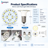 Lumière LED à pixels RGB avec base E14, 40 mm, SMD2835, à changement de couleur, pour parcs d'attractions, manèges, décoration commerciale