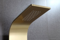 Colonne de douche standard européenne en acier inoxydable 304, finition or brossé, avec jets de pluie, jets latéraux et douchette à main, OEM CE