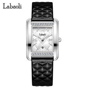 Montre à quartz carrée minimaliste de style rétro avec bracelet en cuir classique - Product Image 4