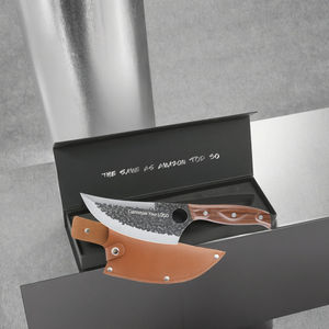 Cuchillo de Chef Vikingo Forjado a Mano en Acero al Carbono, Cuchillo Asiático Afilado para Cocina, Mango de Madera, Ambidiestro, Moderno, para Cortar Carne y Verduras - Product Image 3