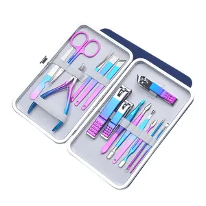 Nail Clipper Travel Set, 12 in 1 Stainless Steel Professional Manicure Pedicure & Grooming Kits with Leather Case