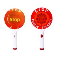 Bâton de signalisation routière rechargeable à LED et réfléchissant, portatif, pour stoppeur routier